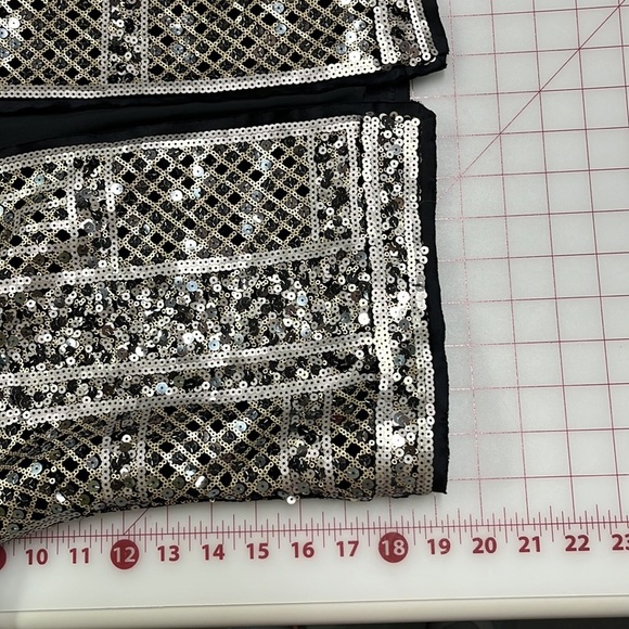 WORTH Art Deco Gold/Silver/Black Sequin Artsy Evening Crop Cocktail Jacket SZ 2 - Picture 15 of 16